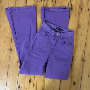Size 4 I Saw It First Purple Trendy Flare Jeans